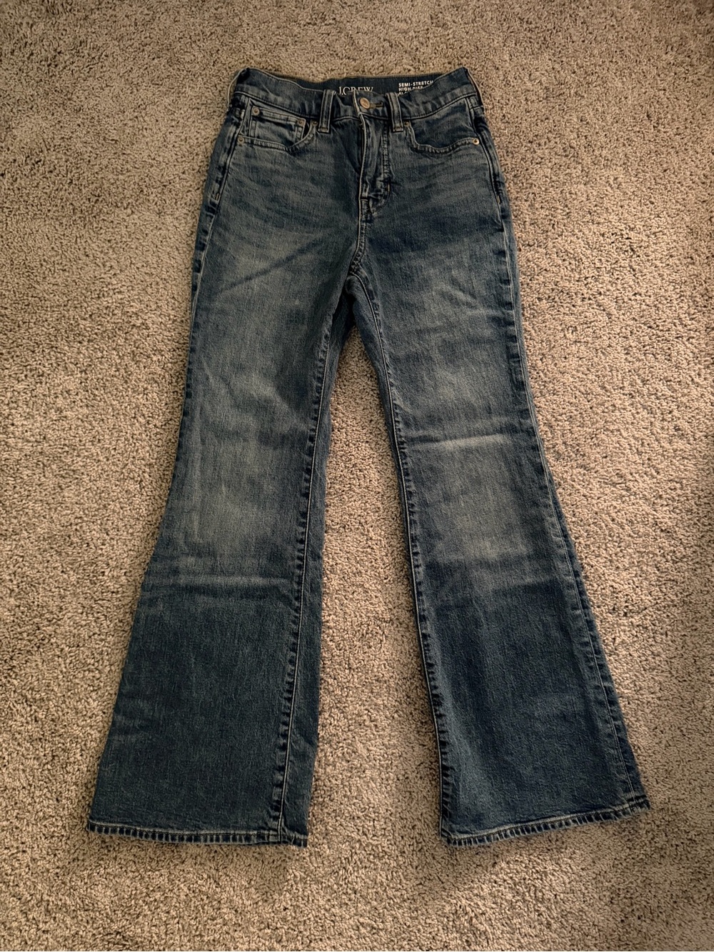 J.Crew Semi-Stretch High-Rise Flare Jeans Medium Wash 23P Petite